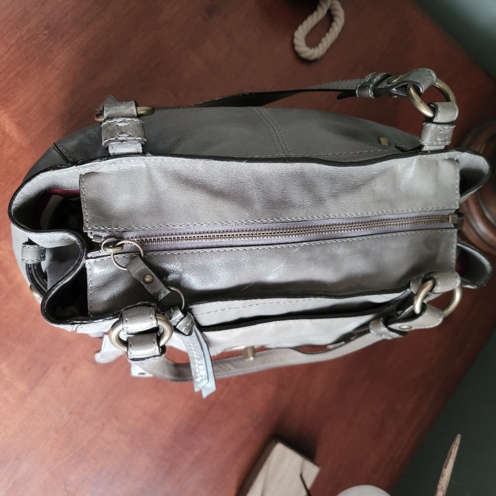 Coach 12705 Garcia Satchel Gray Olive Green Leather Y2K Brass Hardware Bag - Picture 12 of 16